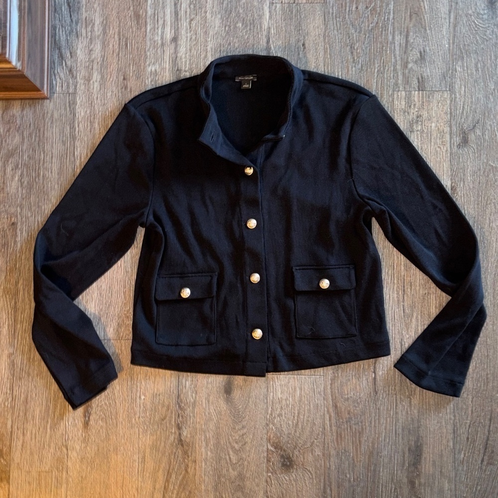 NWOT Ann Taylor 💯 Cotton Lightweight Button-up Jacket Sz Large - Picture 2 of 8